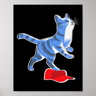 Harris Cat Stepping On Mega Hat Vp President Poster