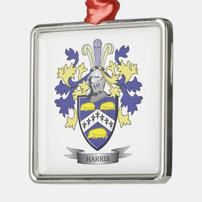 Harris Coat of Arms Metal Ornament (Left)