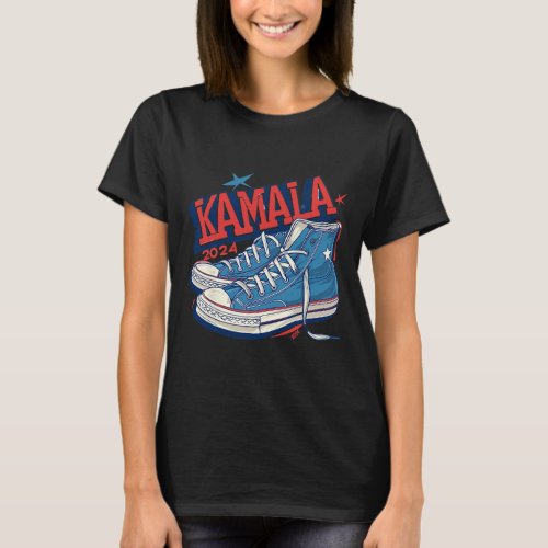 Harris Election Sneakers 2024 President Comma La l T_Shirt