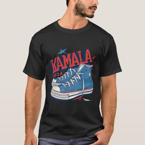 Harris Election Sneakers 2024 President Comma La l T_Shirt