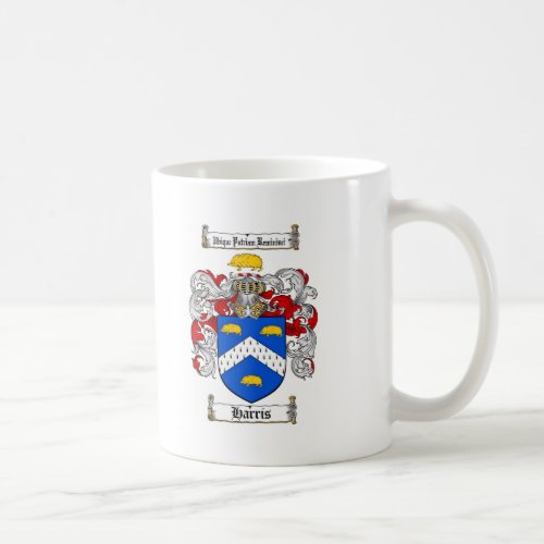 HARRIS FAMILY CREST _  HARRIS COAT OF ARMS COFFEE MUG