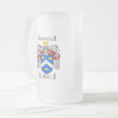 HARRIS FAMILY CREST -  HARRIS COAT OF ARMS FROSTED GLASS BEER MUG (Front Left)