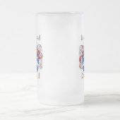 HARRIS FAMILY CREST -  HARRIS COAT OF ARMS FROSTED GLASS BEER MUG (Center)