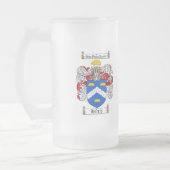 HARRIS FAMILY CREST -  HARRIS COAT OF ARMS FROSTED GLASS BEER MUG (Left)