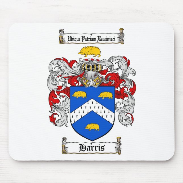 HARRIS FAMILY CREST -  HARRIS COAT OF ARMS MOUSE PAD (Front)