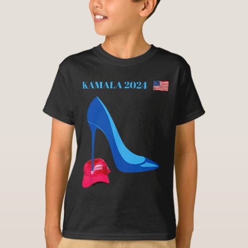 Harris For President 2024 High Heel Crushed Maga H T_Shirt