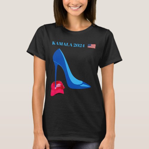 Harris For President 2024 High Heel Crushed Maga H T_Shirt