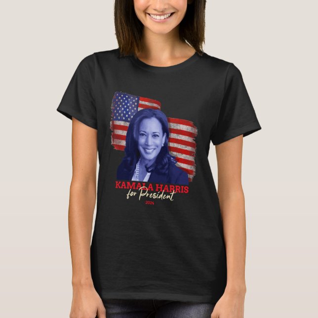 Harris For President 2024 Madam Vice President 1  T-Shirt (Front)
