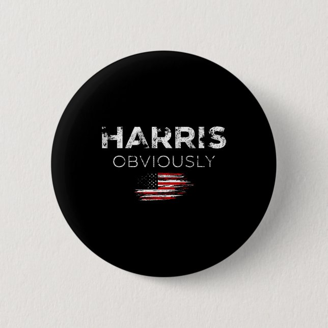 Harris For President 2024 Obviously  Button (Front)