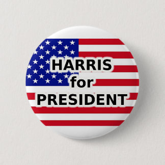 HARRIS for PRESIDENT - American Flag Button