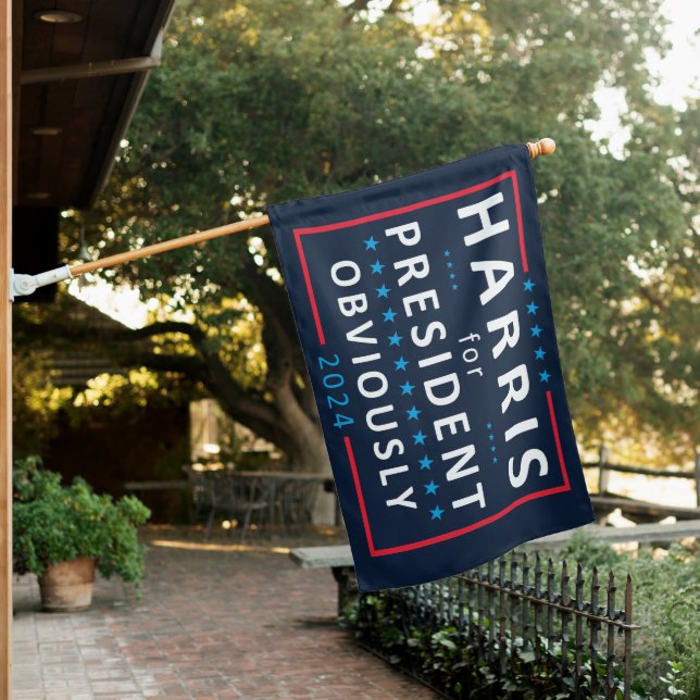 Harris for President OBVIOUSLY 2024 Presidential  House Flag (In SItu)