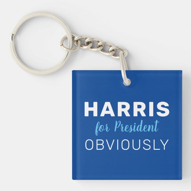 Harris For President Obviously 2024 Sign Keychain (Front)