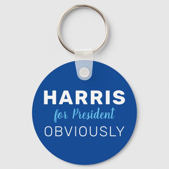 Harris For President Obviously 2024 Sign Keychain (Front)