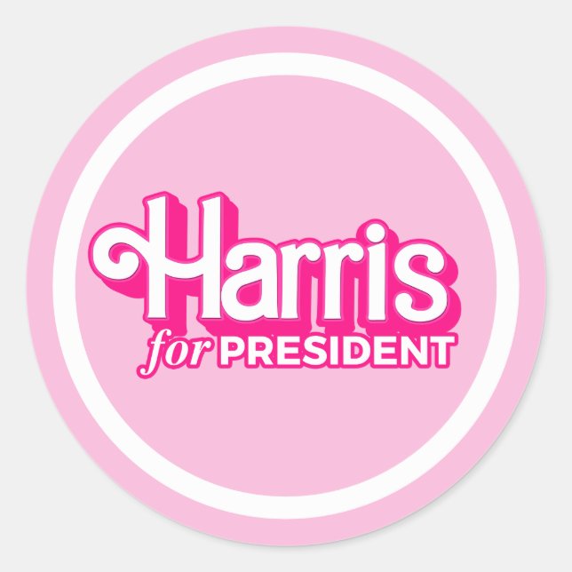 Harris for President Pink Style Classic Round Sticker (Front)
