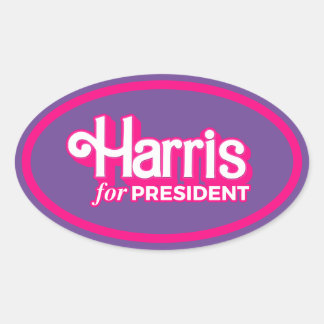 Harris for President Pink Style Oval Sticker