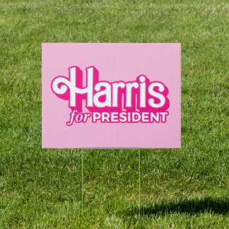 Harris for President Pink Style Sign