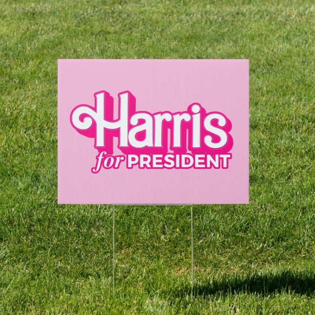 Harris for President Pink Style Sign (Insitu)