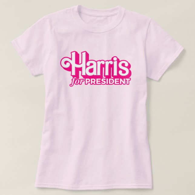 Harris for President Pink Style T-Shirt (Design Front)