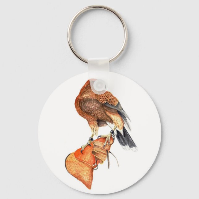 Harris Hawk 5.7 cm Basic Button Key Ring (Front)