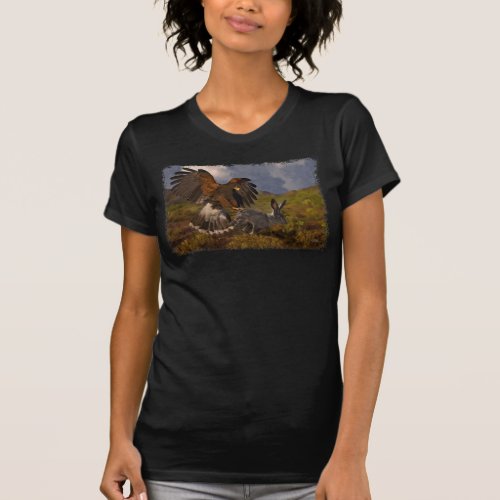 Harris Hawk and Jackrabbit _ acrylic T_Shirt