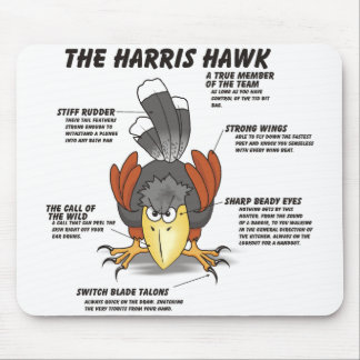 Harris Hawk Cartoon Mouse Pad