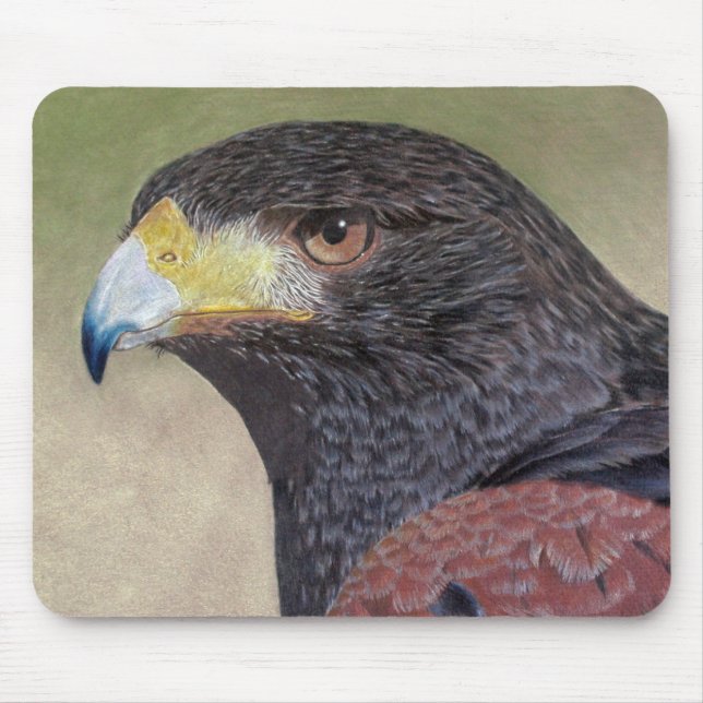 Harris Hawk colored pencils Mouse Pad (Front)