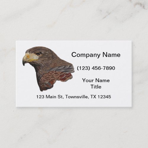 Harris Hawk Faux Embroidery Business Card