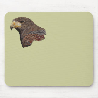Harris Hawk Faux Embroidery Mouse Pad