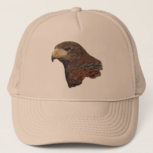 Harris Hawk Faux Embroidery Trucker Hat