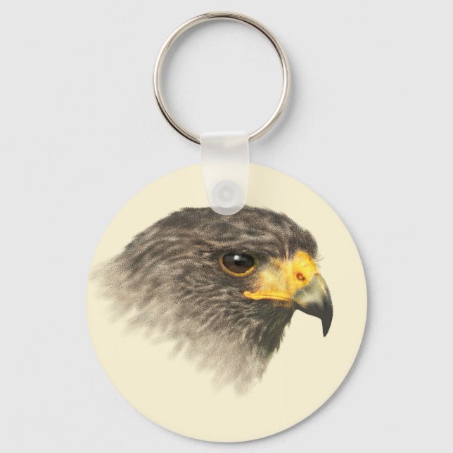 Harris Hawk - Mixed Medium Keychain (Front)