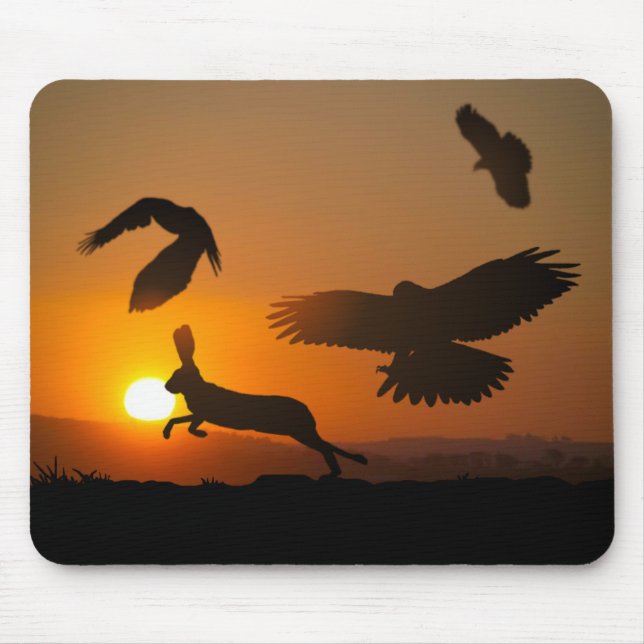 Harris Hawks Hunting Mouse Pad (Front)