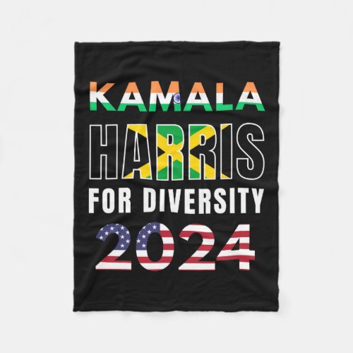 Harris India Jamaica Flag Diversity 2024  Fleece Blanket