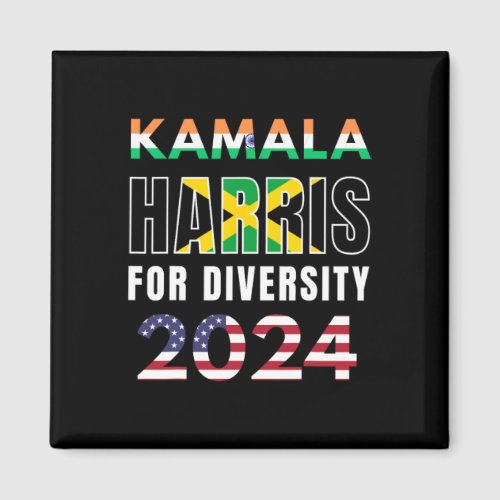 Harris India Jamaica Flag Diversity 2024  Magnet