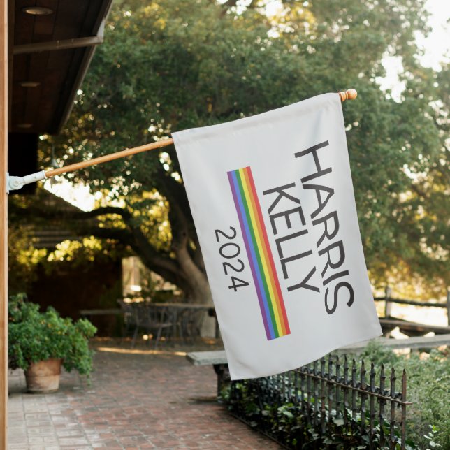 Harris Kelly 2024 LGBTQ Rainbow Pride Flag (In SItu)