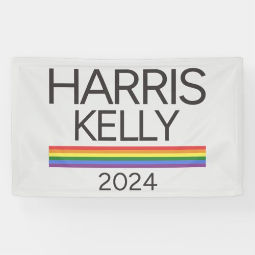 Harris Kelly 2024 LGBTQ Rainbow Pride Flag Banner