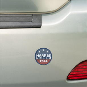 Harris Kelly 2024 Vintage Red Blue Campaign Car Magnet