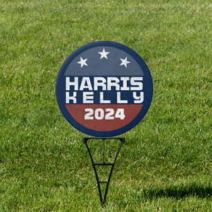 Harris Kelly 2024 Vintage Red Blue Campaign Sign