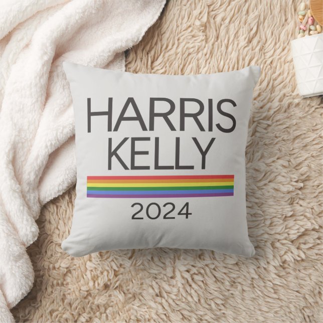 Harris Kelly Rainbow Pride LGBTQ Flag Throw Pillow (Blanket)