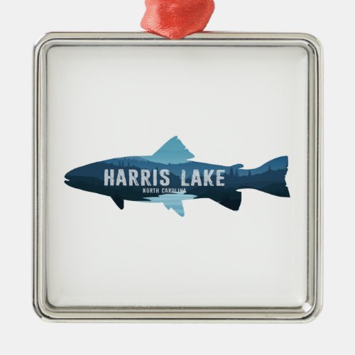 Harris Lake North Carolina Fish Metal Ornament