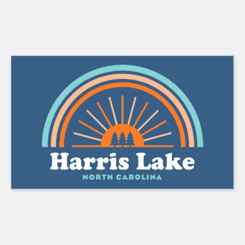 Harris Lake North Carolina Rainbow Rectangular Sticker