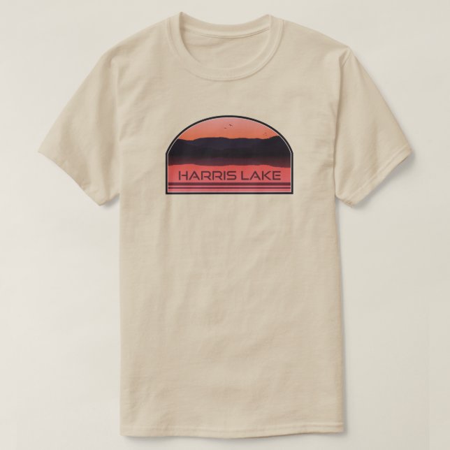 Harris Lake North Carolina Red Sunrise T-Shirt (Design Front)