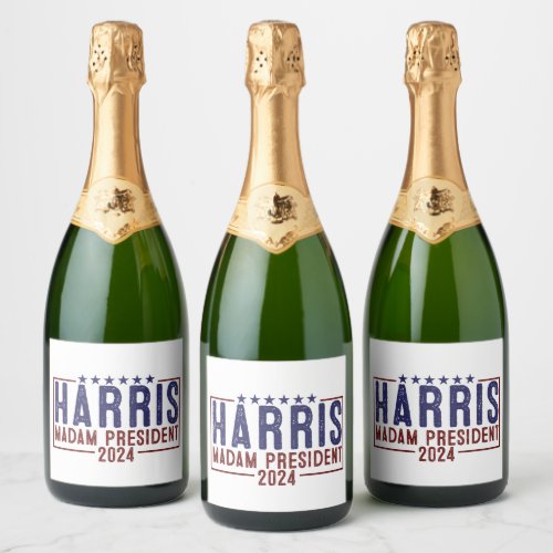 Harris Madam President 2024 Sparkling Wine Label