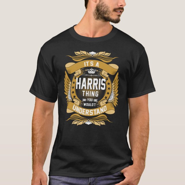 HARRIS Name, HARRIS family name crest T-Shirt (Front)