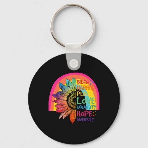 Harris Peace Love Equality Hope Diversity 1  Keychain