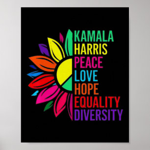 Harris Peace Love Equality Hope Diversity 1 Poster