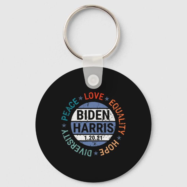 Harris Peace Love Equality Hope Diversity January  Keychain (Front)