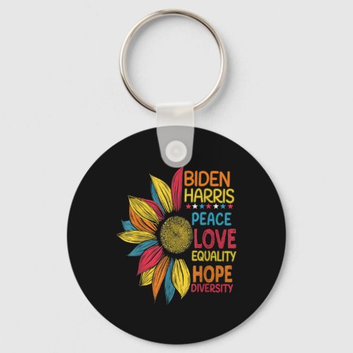 Harris Peace Love Equality Hope Diversity  Keychain