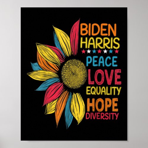 Harris Peace Love Equality Hope Diversity  Poster