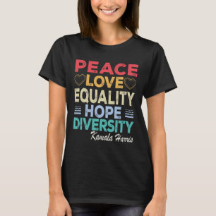 Harris Peace Love Equality Hope Diversity Retro T-Shirt
