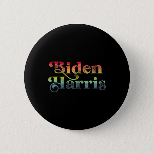 Harris Pride Retro Rainbow Gay Pride Biden Harris  Button